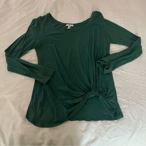 Nordstrom BP (Brass Plum) - Green Knot Front Long Sleeve Tee - Medium